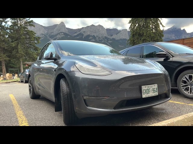 Driving to Vancouver in a Tesla.