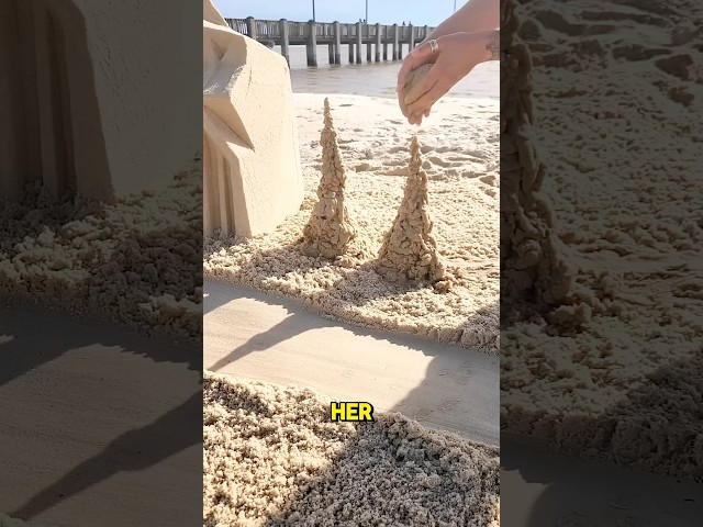 This Sculptor crafts breathtaking wonders out of sand! 🏝️😳 #shorts #art #beach