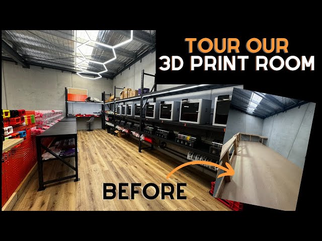 Tour of our 3D print Room in the factory! 8 x Bambu x1c's