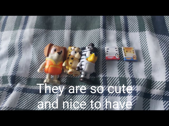 My unboxing review Video on Bluey figures: the garbage man and Animal costumes Bluey and Bingo