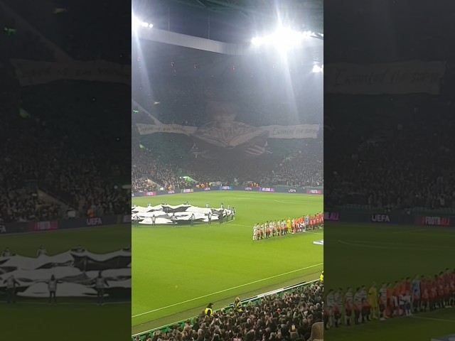 #celticfans loudest champions league roar in Europe #celtic#footballfans at celtic park, ultras tifo