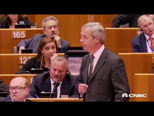 Nigel Farage booed and jeered as he addresses European Parliament