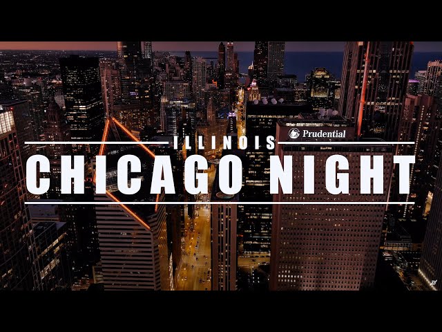 Chicago Night Aerial 4k