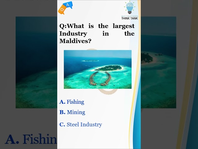 GK Quiz on Largest Industry in Maldives  #viral #gk #shorts #trending #ssc #maldives #largest