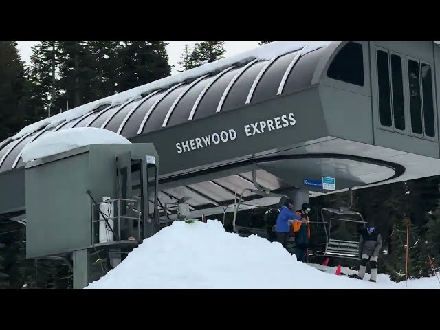 Skiing mashed potatoes on Sherwood at Alpine Meadows, Palisades Tahoe on Saturday January 27, 2024