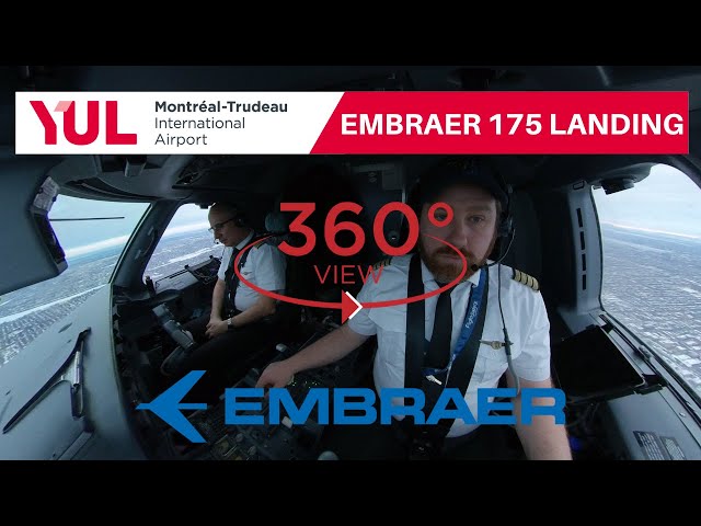 360° Embraer 175 Landing View - Montreal-Trudeau Airport