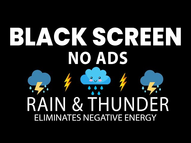 NO ADS  -  Soothing Rain Sounds for Deep Sleep - Insomnia Healing • Eliminates Negative Energy