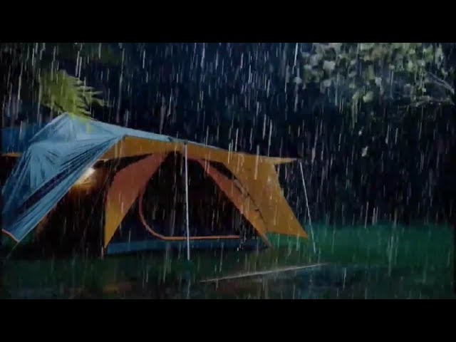 99% Fall Asleep Fast With Heavy Rain & Thunder On Tent zZZZZzzzz