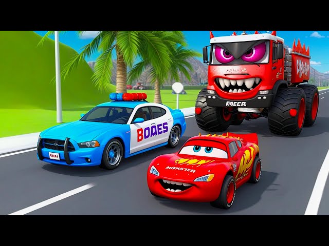 Can Police Car and Mcqueen save the city? Who will be the hero?