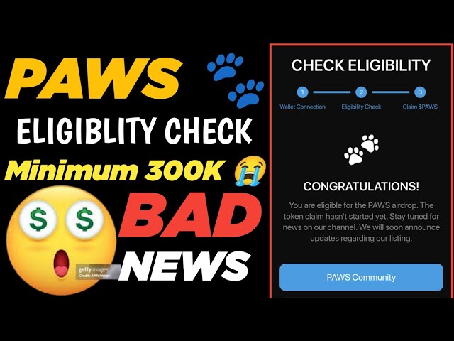 Paws Airdrop Eligibility Check Now | Paws Bad News | Paws Listing Date