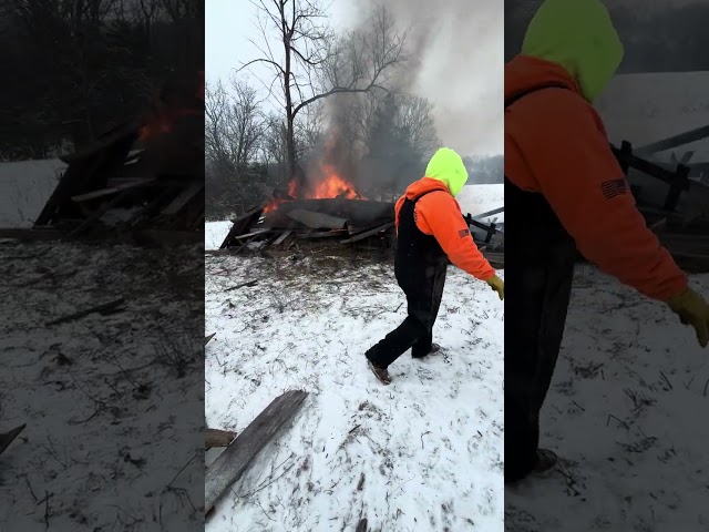 Burning down old buildings on my property