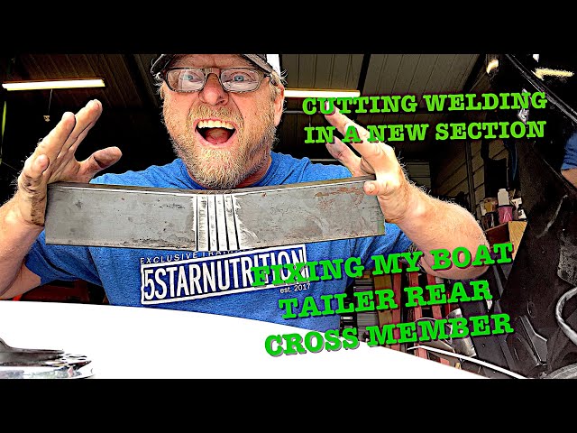 fixing my boat trailer welding a new rear cross member