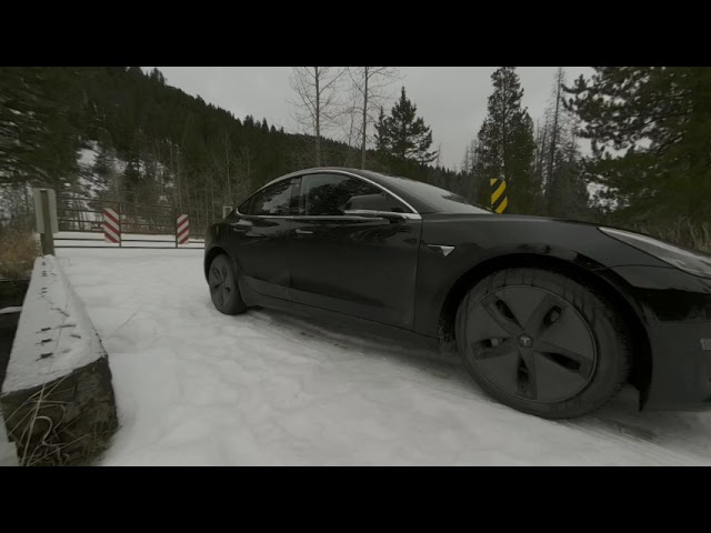 Telsa Model 3 in Snow in VR180 3D Helena, MT