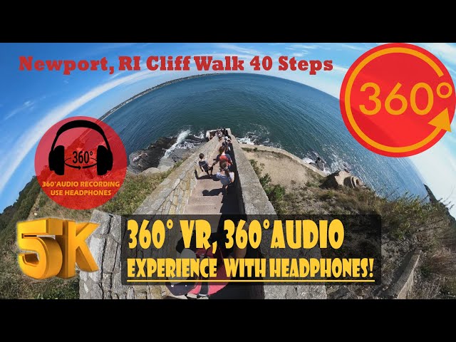 Cliff Walk Forty Steps Newport, Rhode Island 2020 [5K 360° | 360° Audio]