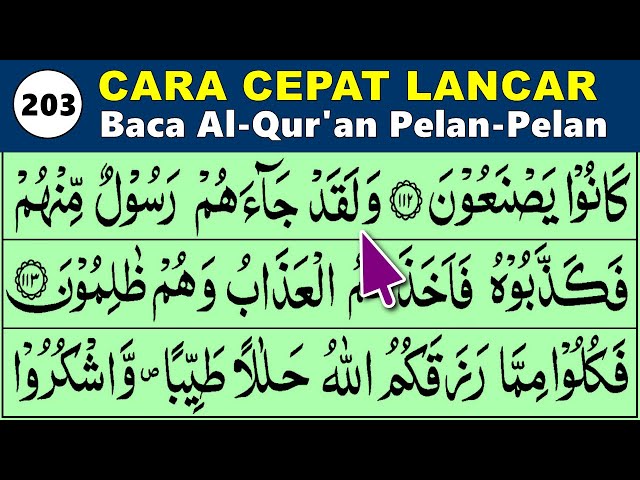 BELAJAR MENGAJI QURAN Cara Mudah Cepat Lancar Membaca Alquran Pelan-Pelan QS. AN NAHL 111-128