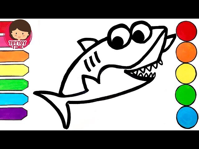 Glitter Toy Time How to Draw Baby Shark Learn Coloring and Drawing for Kids Toddlers Coloring Page