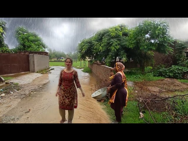 Heavy Rain In The Village of Pakistan | Village Life In Rain