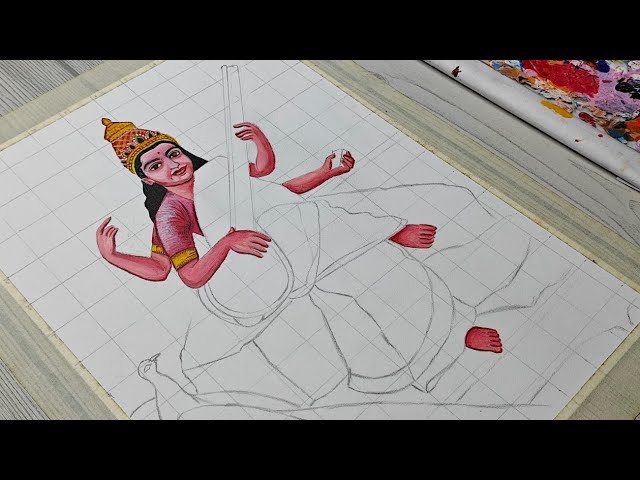 Maa Saraswati Painting | Part - 1 | explaination in hindi