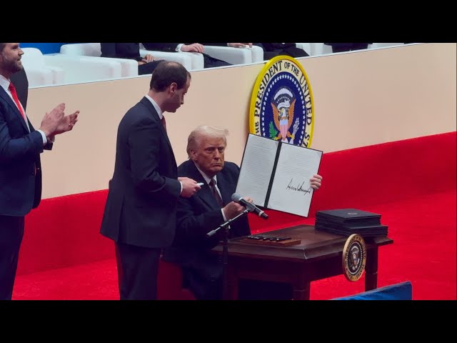 Trump Signs Day 1 Executive Actions at Inauguration Day Rally in DC