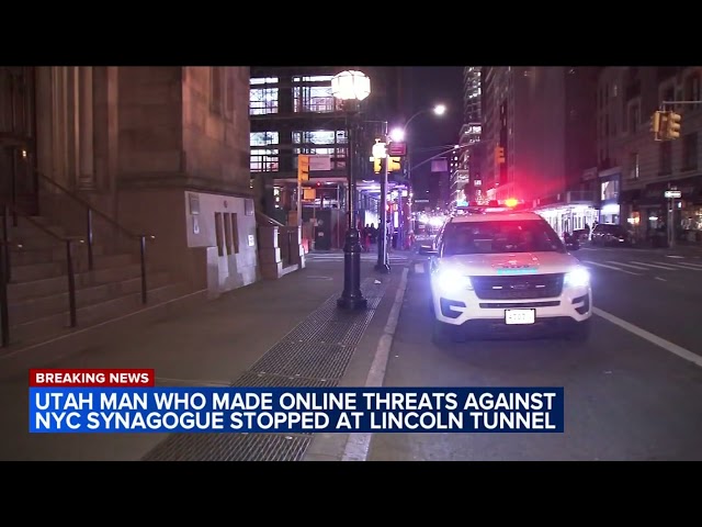 Utah man who made online threats against NYC synagogue stopped at Lincoln Tunnel