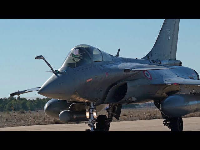 French Air Force Rafales and Mirage 2000s Takeoff