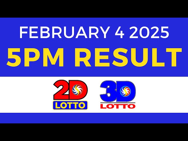 5pm Lotto Result Today February 4 2025 | PCSO 2D 3D Lotto