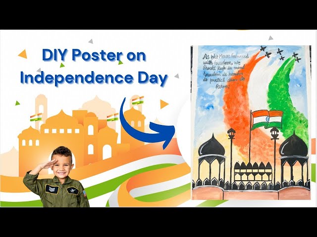 🇮🇳 DIY Independence Day Craft: Patriotic Poster Making Tutorial for competition🎨