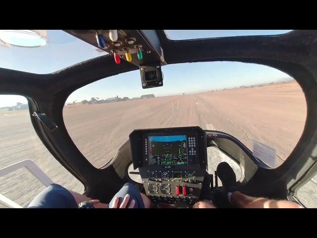 Gyrocopter landing South Africa in a Xenon at Cape Winelands airport.