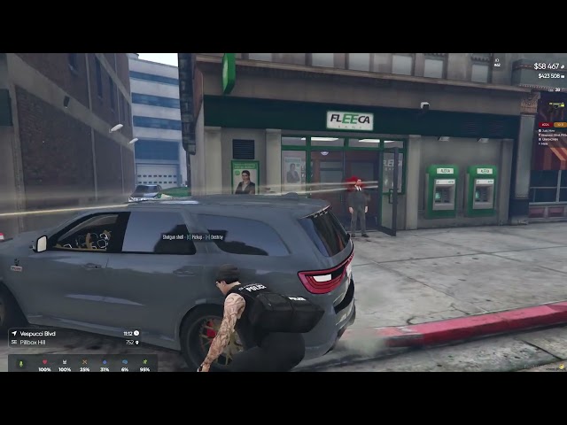 Stopping A Bank Heist With Some Funny Commentary At The End GTAVRP!!!