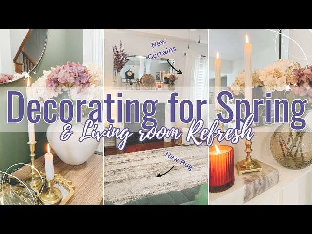 DECORATING FOR SPRING 2024 | LIVING ROOM REFRESH | NEW CURTAINS & NEW RUG | SPRING DECORATING IDEAS