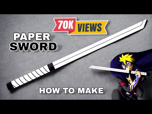 How to make a Paper Sword - Easy Paper Sword - Ninja Sword Tutorial - Paper Katana Sword