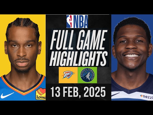 🔴 LIVE: OKLAHOMA CITY THUNDER vs MINNESOTA TIMBERWOLVES | NBA Live  Highlights | Full Game Today FEB