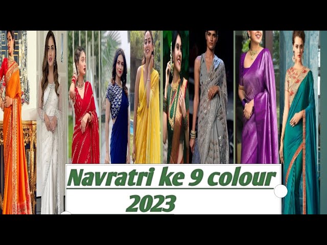 Navratri ke 9 Rang ki Sarees #Nauratri ke colour