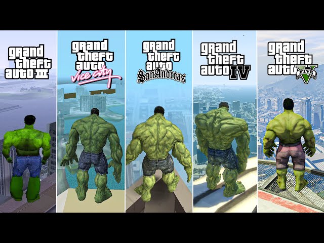 Hulk Jumping From Highest Point in GTA Games (2001 - 2024)