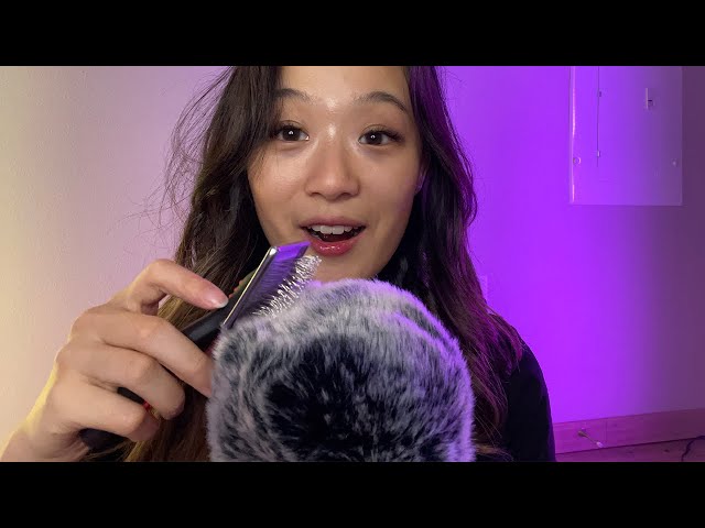 ASMR VR180 | Super relaxing! Brushing you with the puff ball (combing & more)