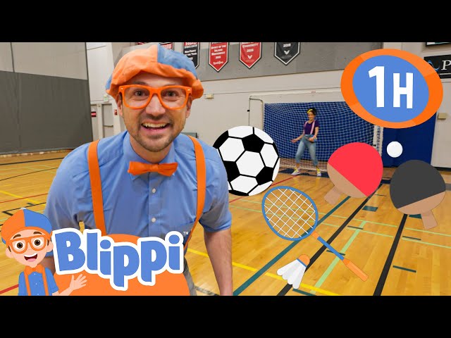 Blippi Learns Soccer, Ping Pong and Badminton | Blippi - Sports & Games Cartoons for Kids