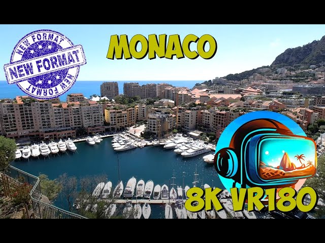 20 Monaco City vue panoramique sur Fontvieille or panoramic view 8K 4K VR180 3D Travel