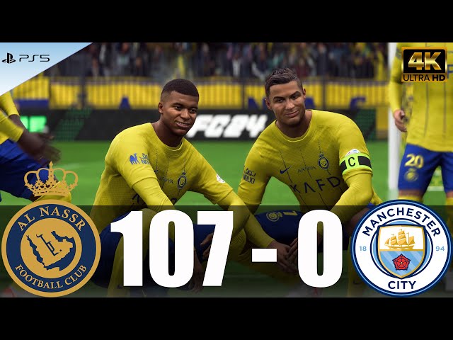 MESSI, RONALDO, MBAPPE, SALAH in AL NASSR vs MANCHESTER CITY, FC 24, PS5, 4K