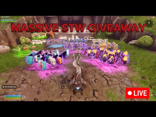 LIVE STW GIVEAWAY 144 GUNS TRAPS AND MATS FORTNITE