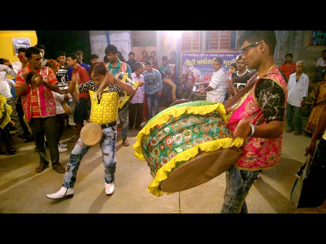 Shibaji danka Bombay Dhol Kolkata Tasha Full Team at Durga Puja Santipur Ashananda Para 2018