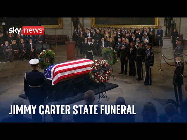 Former president Jimmy Carter receives a state funeral and burial in Washington DC