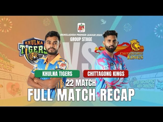 Khulna Tigers vs Chittagong Kings / 22nd Match Full Recap & Highlights / BPL 2025