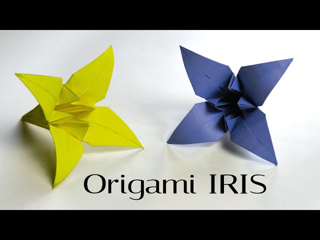 Origami Iris Flower. How to Make Paper Flowers.