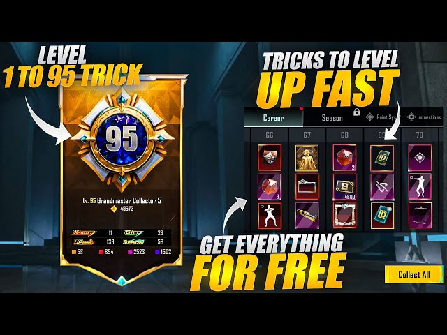 Level 1 To 95 🤩 | Tricks To Level Up Fast | New Collection Feature |BGMI / PUBGM