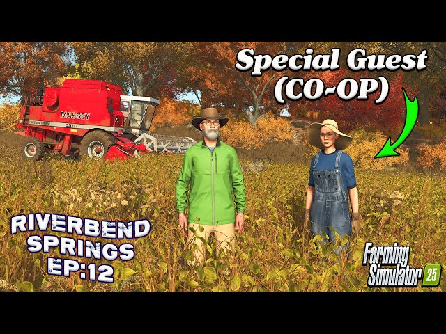 (CO-OP) ENTERTAINING A GUEST ON RIVERBEND SPRINGS? #12 | Farming Simulator 25.