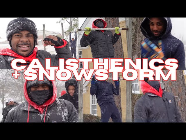 WE TRIED CALISTHENICS IN THE SNOW!! (OUTDOOR WORKOUT)