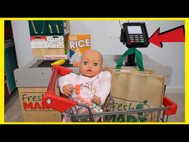 Baby Annabell doll goes Grocery shopping Pretend play