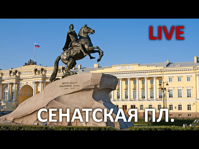 LIVE Сенатская площадь Медный всадник онлайн камера Санкт-Петербург. Bronze Horseman Senatskaya Sq.