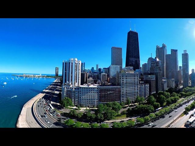 Western beach and lakeshore drive in 360 arial view