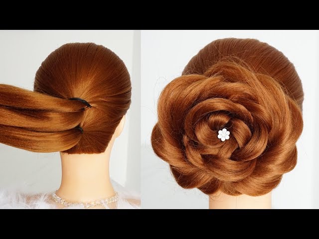 Flower Bun Hairstyle For Long Hair | Easy Hairstyle Tutorial